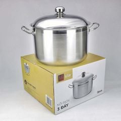 Nồi Inox 3 đáy nắp inox cao cấp Fivestar 36cm