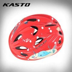 Nón bảo hiểm thể thao trẻ em Kasto hình cá (màu đỏ)