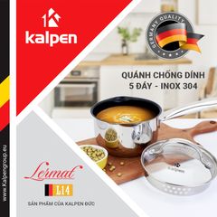 Quánh inox 304 chống dính 5 đáy Kalpen Lermat L14 14cm