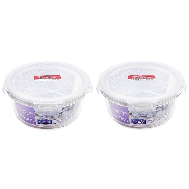 Combo 2 Hộp thủy tinh chịu nhiệt cao cấp Lock&Lock Boroseal LLG861 950ml