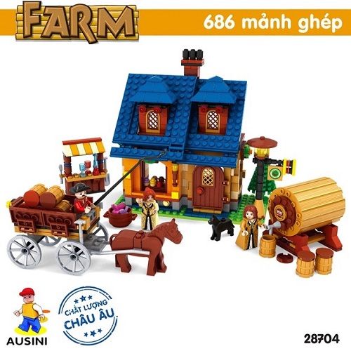 Lắp ráp lego - Mô hình nông trại vui vẽ Ausini No. 28704