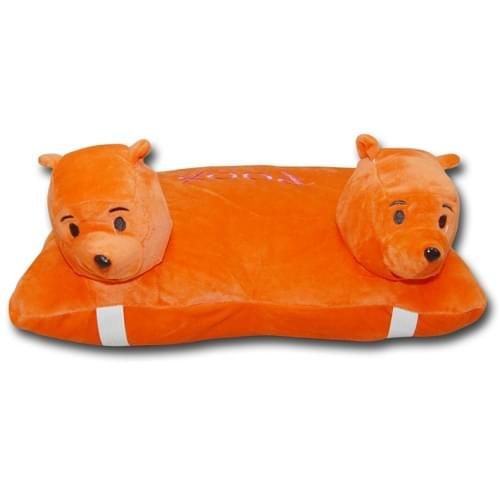 Gối đi xe máy 2 đầu hình Gấu Pooh (màu cam)