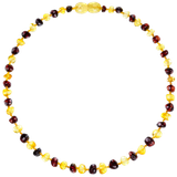 Baroque Multi 2 colors Lemon/Cherry Teething Necklace with Pendant 32cm- vòng cổ hổ phách có mặt, 2 màu vàng chanh và cherry 32cm