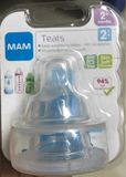 MAM Teat Medium Flow 2Pk - num ti MAM pack 2 cai loai chay nhanh