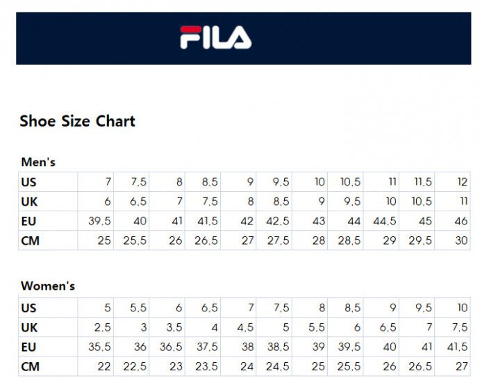 Size Chart Fila Disruptor 2 Korea Sale - www.puzzlewood.net 1696154862