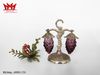 Hủ đựng gia vị, muối tiêu được làm bằng thủy tinh hình 2 chùm nho khung mạ bạc.