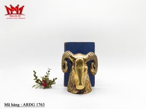  Cặp chặn sách hình đầu cừu sừng dài được làm bằng đồng, hàng sưu tầm từ Mỹ 