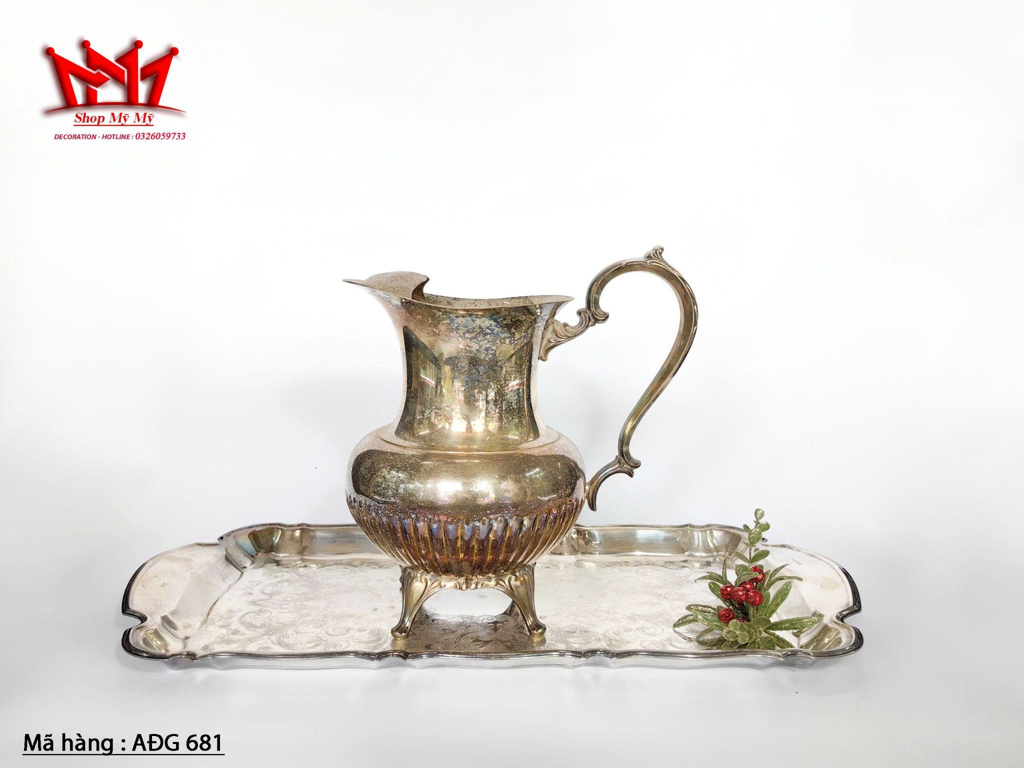Bình đựng đồ uống mạ bạc ONEIDA cổ điển dung tích 2 lít