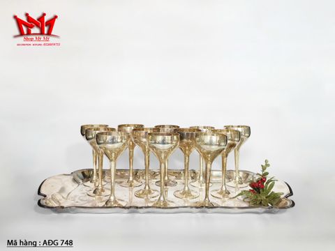  Bộ 12 mạ bạc bằng đồng của Ấn Độ 