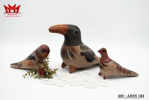  Bộ 3 con chim được làm bằng gốm của Mêxicô 