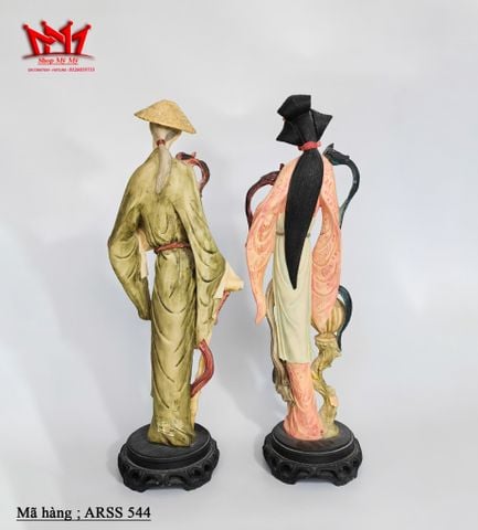  Cặp bức tượng lớn của Nhà điêu khắc A. Santini Châu Á. ( made in Italy ) 