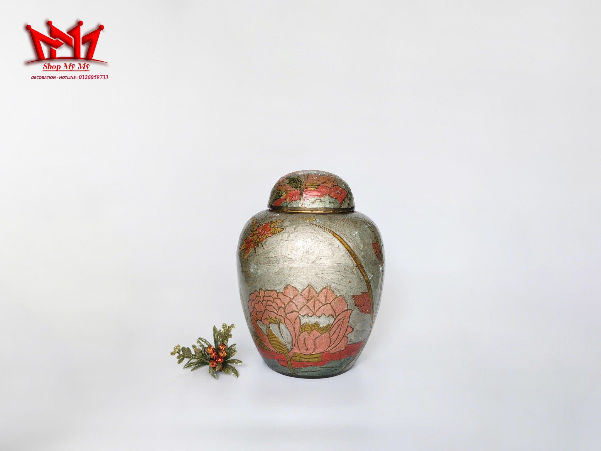 Hủ đồng xưa , pháp lam ( có tróc 1 ít )