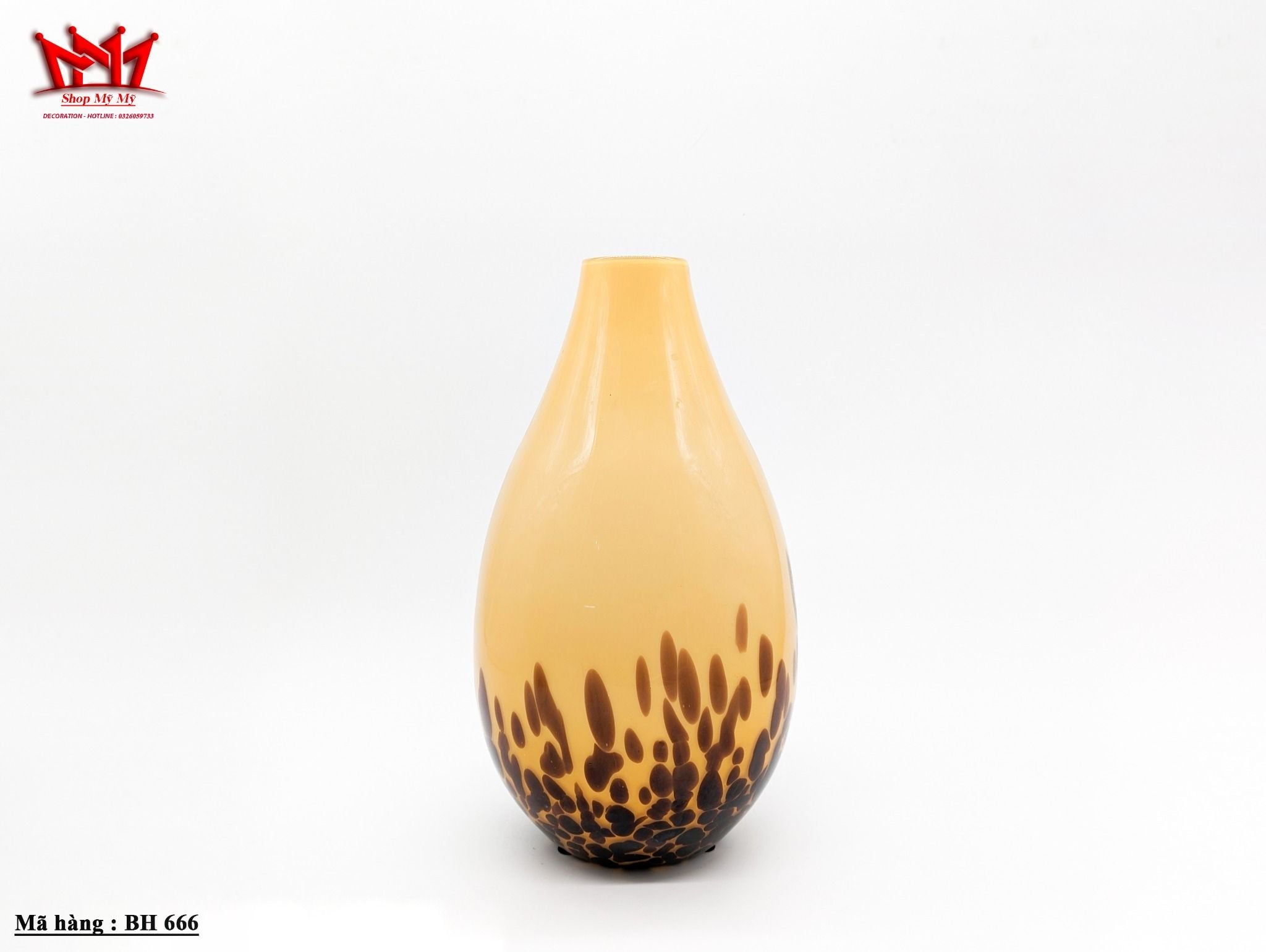 Chiếc bình hoa thủy tinh thân bầu miệng nhỏ, họa tiết đẹp