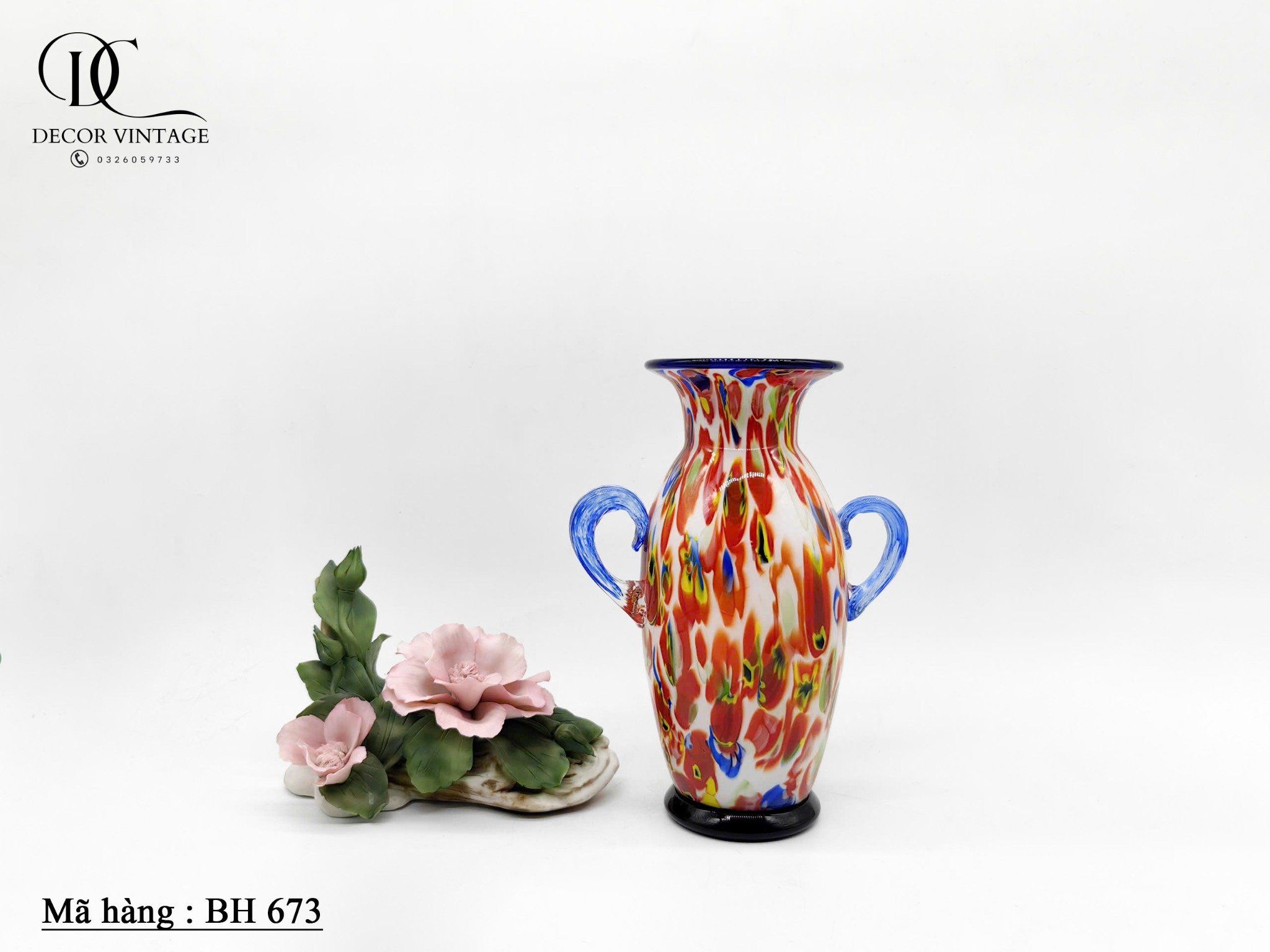 Bình thủy tinh màu nghệ thuật Murano ( Italy )