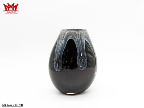  Bình hoa thủy tinh Murano màu đen pha màu lạ mắt và độc đáo 