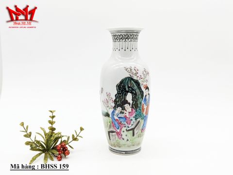  Bình trang trí chất liệu sành sứ họa tiết các thiếu nữ trong vườn hoa  (159) 