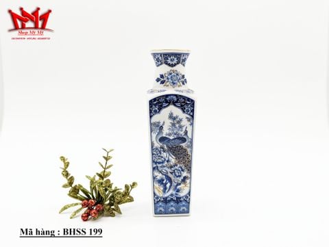  Bình trang trí họa tiết chim công sắc xảo (199) 