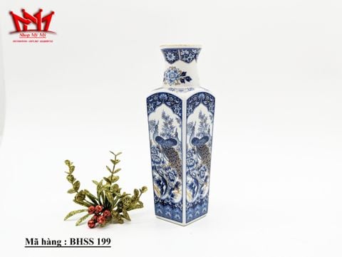  Bình trang trí họa tiết chim công sắc xảo (199) 