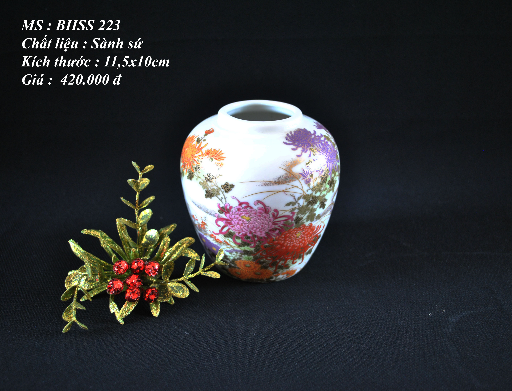 Bình trang trí hoa tiết hoa rất nét và đẹp ( 223)