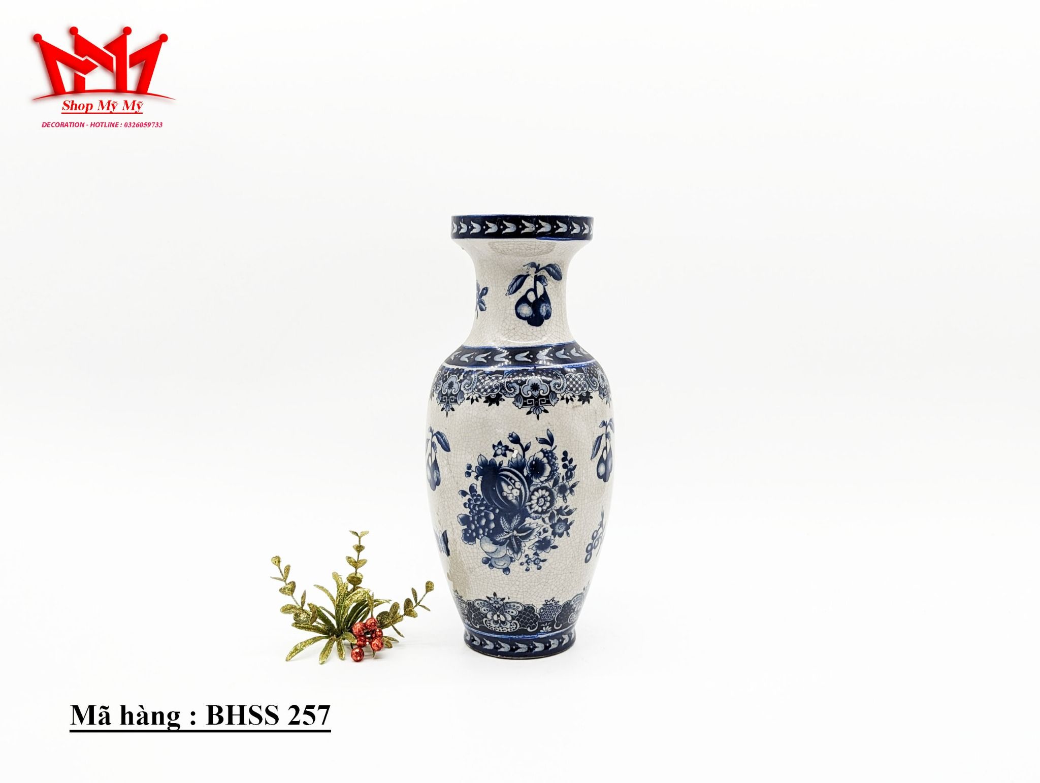 Bình trang trí sành sứ họa tiết cao cấp  (257)