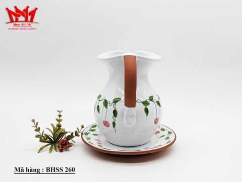  Bình trang trí sành sứ họa tiết cao có tay cầm  (260) 