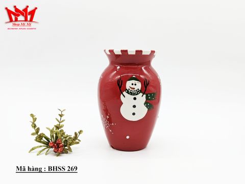  Bình trang trí sành sứ họa tiết người tuyết (269) 