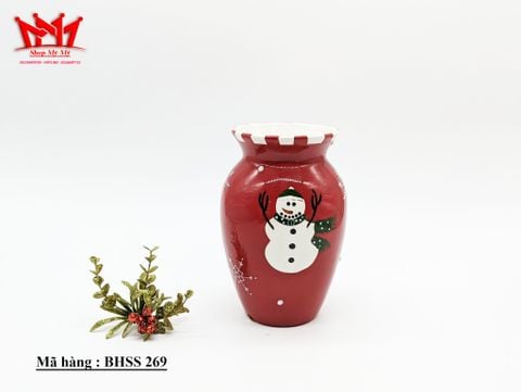  Bình trang trí sành sứ họa tiết người tuyết (269) 