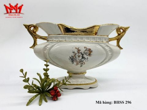  Bình trang trí chất liệu sành sứ thiết kế 2 qoai ( 296) 