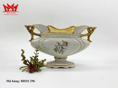  Bình trang trí chất liệu sành sứ thiết kế 2 qoai ( 296) 