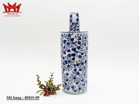  Bình trang trí sành sứ họa tiết độc đáo có quai cầm(89) 