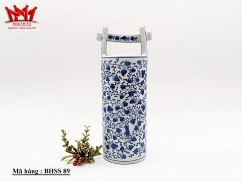 Bình trang trí sành sứ họa tiết độc đáo có quai cầm(89) 