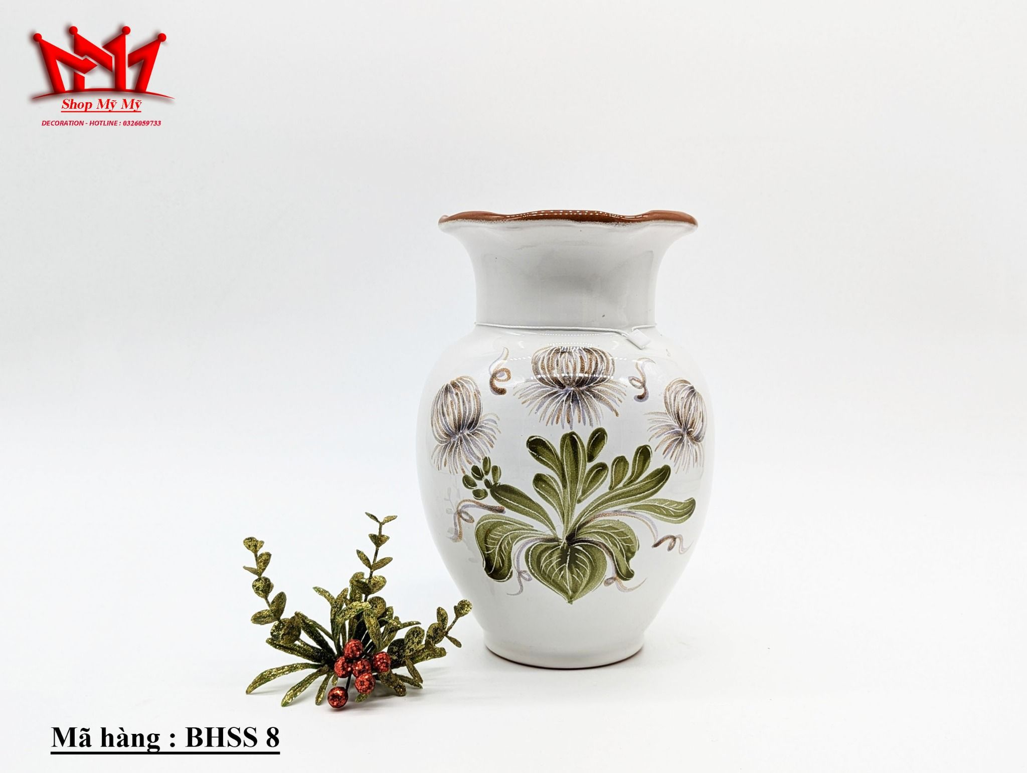 Bình trang trí chất liệu sành sứ họa tiết đẹp (8)