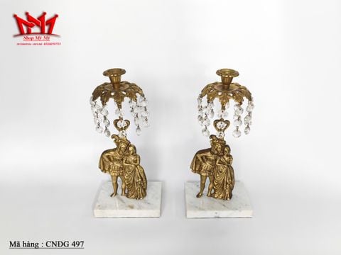  Cặp chân nến bằng đồng nguyên khối ( CNĐG 497 ) 