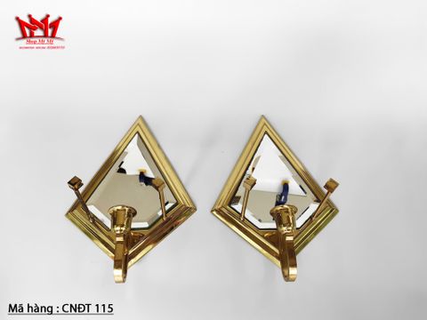  Cặp chân đèn nến trang trí treo tường bằng đồng có kính 