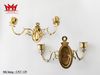 Cặp chân đèn nến trang trí treo tường bằng đồng vàng có 2 nhánh