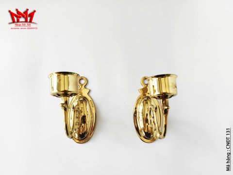  Cặp chân nến 1 đóa treo tường bằng đồng vàng 