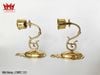 Cặp chân nến 1 đóa treo tường bằng đồng vàng