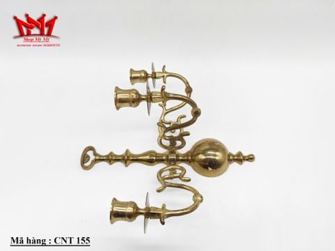  Cặp chân đèn nến  gắn tường 3 đóa bằng đồng dày và đẹp 