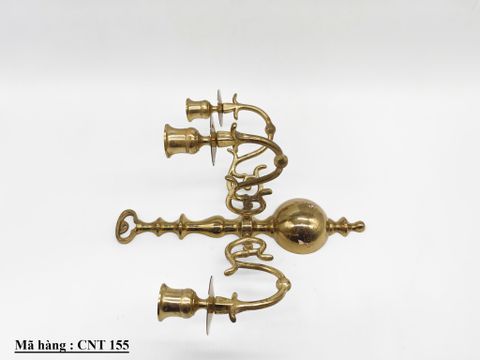  Cặp chân nến gắn tường 3 đóa bằng đồng dày và đẹp 