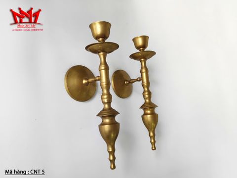  Cặp chân đèn nến trang trí treo tường bằng đồng 