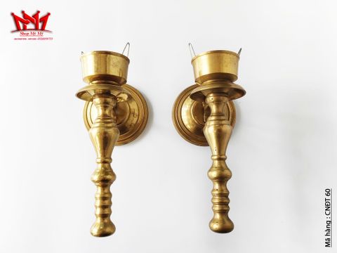  Cặp chân nến trang trí treo tường bằng đồng 