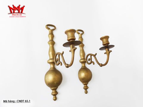  Cặp chân nến trang trí treo tường bằng đồng 