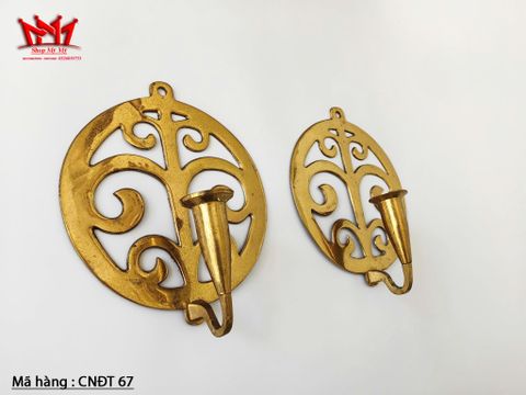  Cặp chân nến trang trí treo tường bằng đồng 