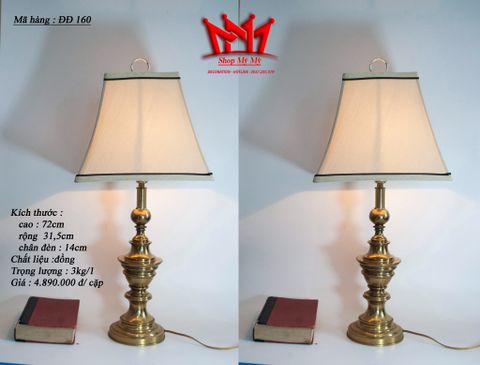  Cặp Đèn chụp vải chất liệu đồng 