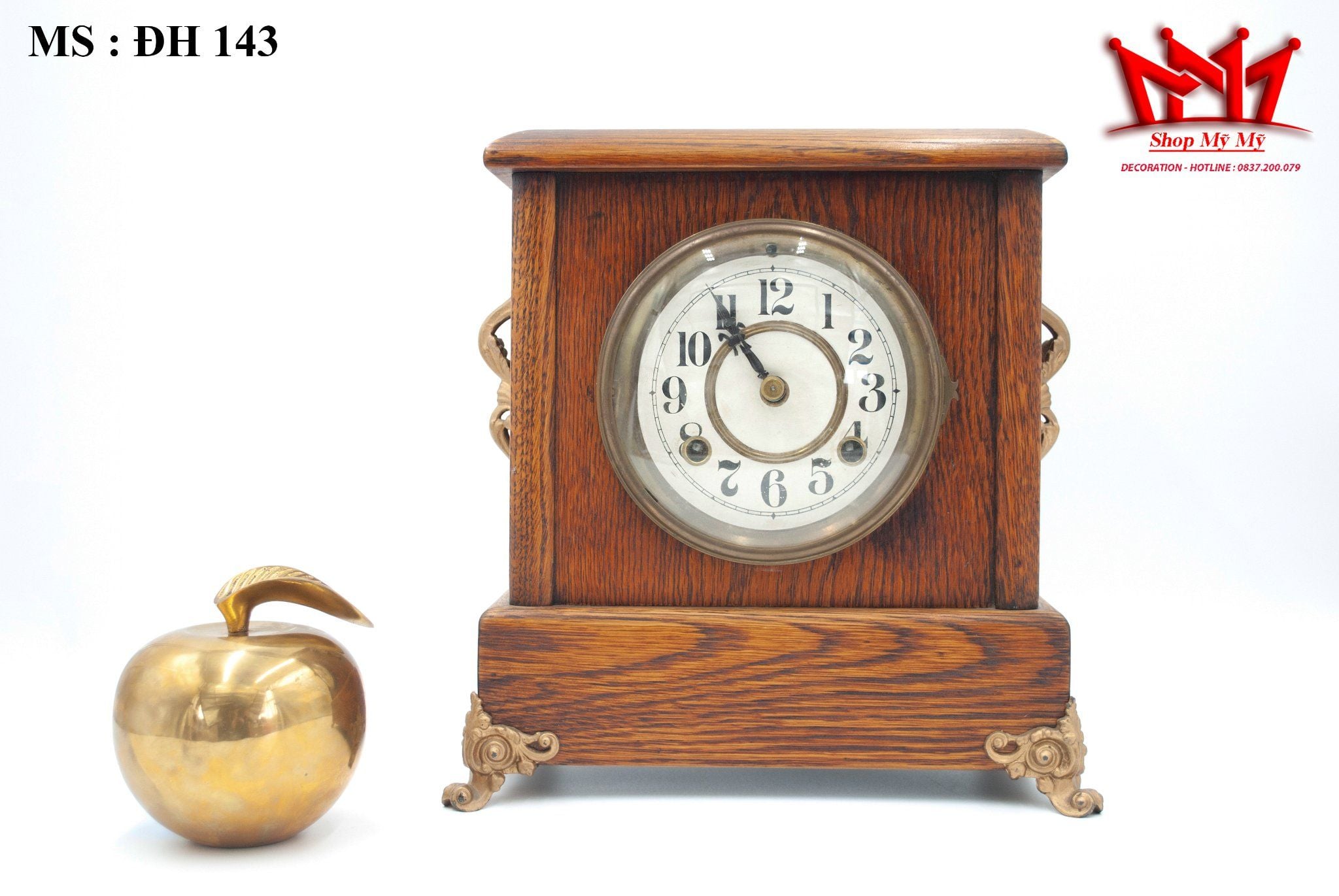 Đồng hồ lên dây 2 lỗ , chuông vòng của MANTLE VINTAGE NEW HAVEN . Made in USA