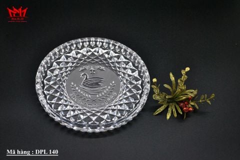  Dĩa pha lê họa tiết thiên nga dùng để trang trí giáng sinh 