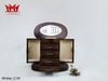 Hộp đựng đồ trang sức bằng gỗ óc chó, thiết kế bo tròn, gương bên trong, kiểu thẳng đứng, tay cầm trang trí.
