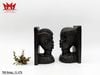Cặp giá đỡ sách hình 2 người dân tộc châu Phi bằng gỗ mun chạm khắc thủ công cổ điển