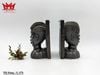 Cặp giá đỡ sách hình 2 người dân tộc châu Phi bằng gỗ mun chạm khắc thủ công cổ điển