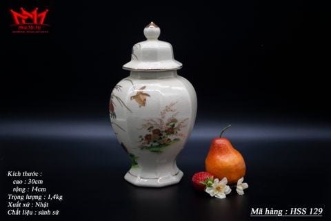  Hủ sứ họa tiết hình hoa của Nhật (HSS 129) 
